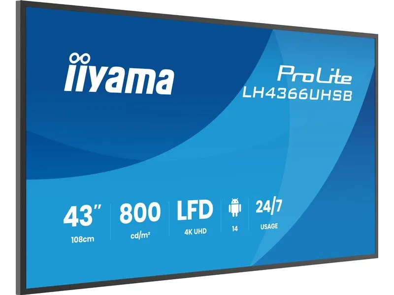 iiyama Public Display ProLite LH4366UHSB-B1AG 43 iiyama Public Display ProLite LH4366UHSB-B1AG 43
