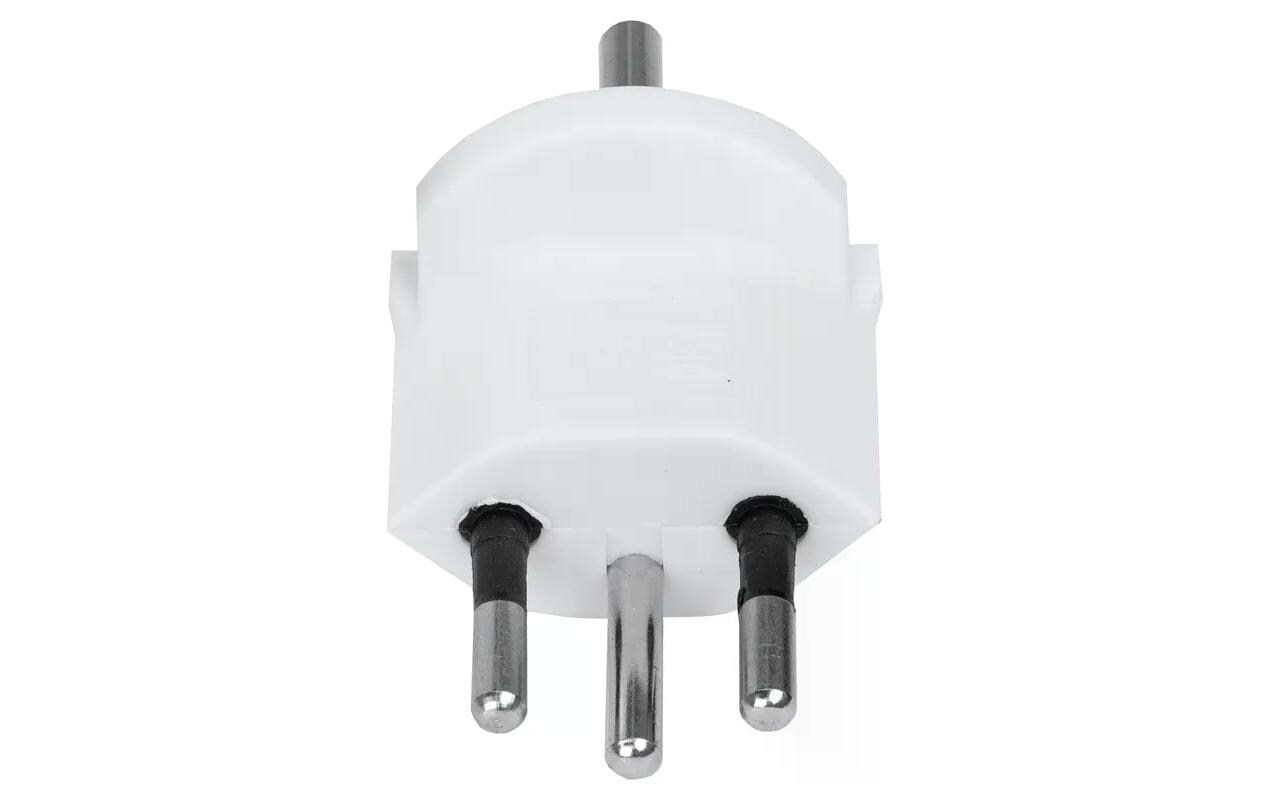 STEFFEN Fixadapter Deutschland CEE7/7 auf Schweiz T12 3-polig, Weiss
