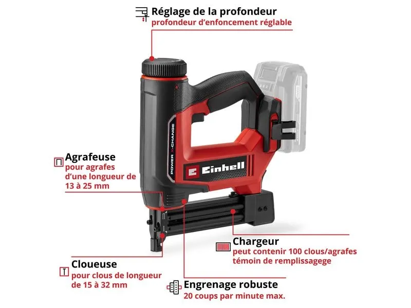 Einhell Akku-Nagler TE-CN 18/32 Li – Solo Einhell Akku-Nagler TE-CN 18/32 Li – Solo