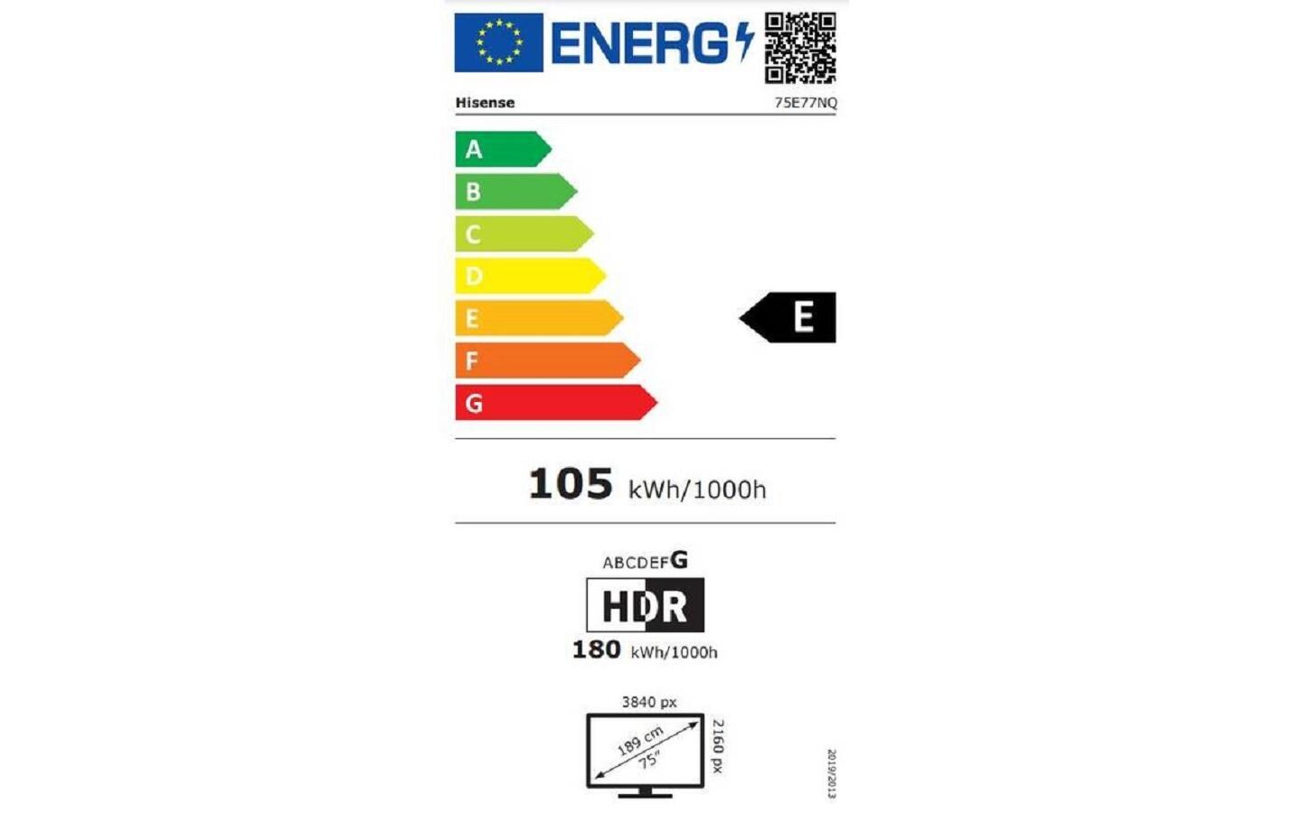 Hisense TV 75E77NQ 75, 3840 x 2160 (Ultra HD 4K), LED-LCD