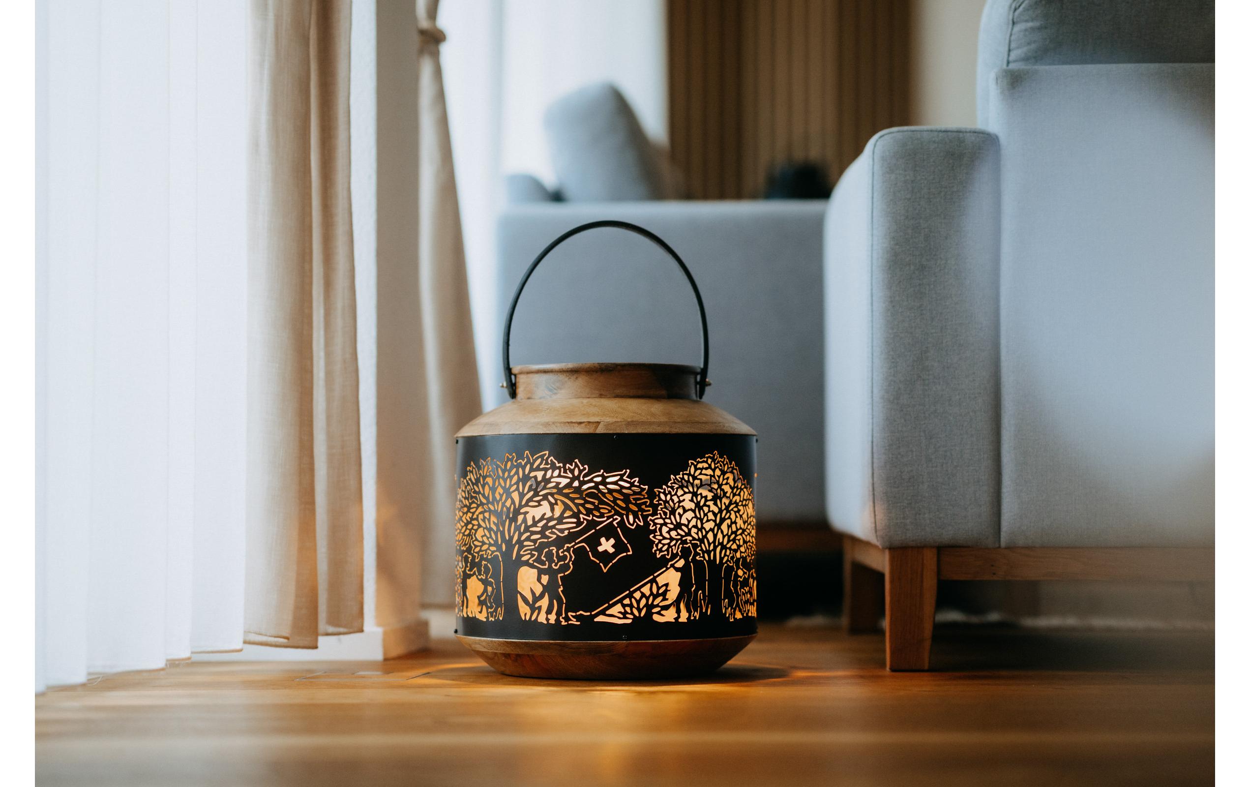 Kadastar Laterne Bergchilbi 37 cm, Braun/Schwarz