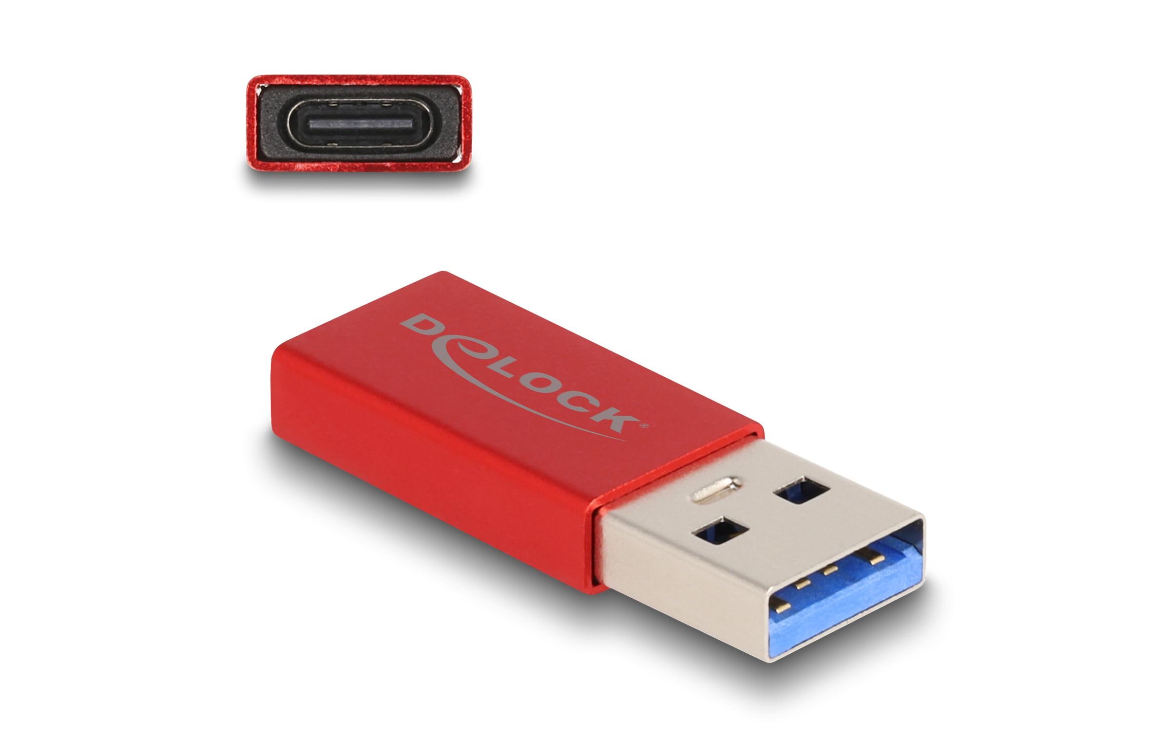 Delock USB-Adapter 3.2 Gen 2 (10 Gbps) USB-A Stecker - USB-C Buchse