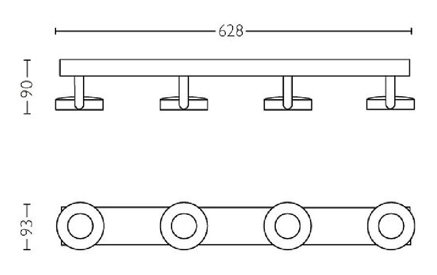 Philips Aufbauspot Warm Glow Clockwork, 4 x 4.5 W, 2000 lm, Weiss