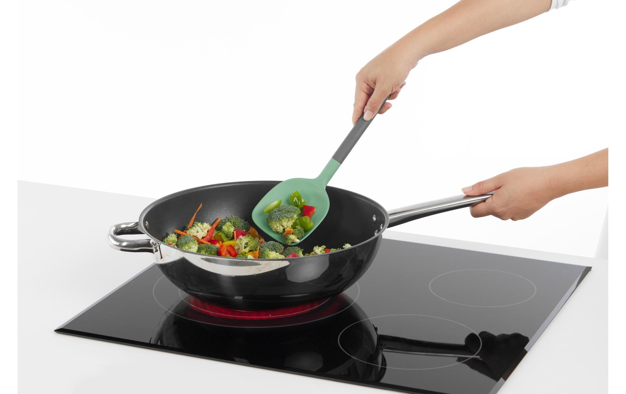 Lékué Wok-Wender PBT/Silikon, Grün/Schwarz