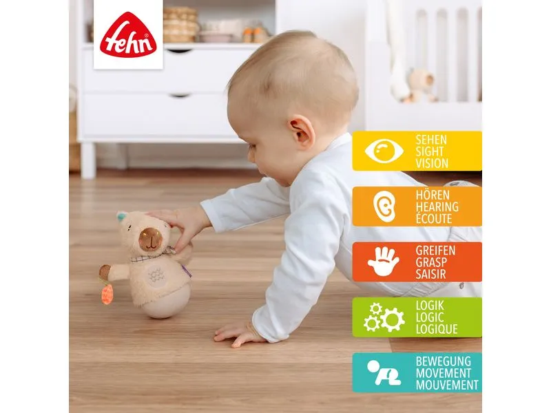 fehn Mini-Stehauf Capybara, Plüsch / Velours, Beige, 15 cm fehn Mini-Stehauf Capybara, Plüsch / Velours, Beige, 15 cm