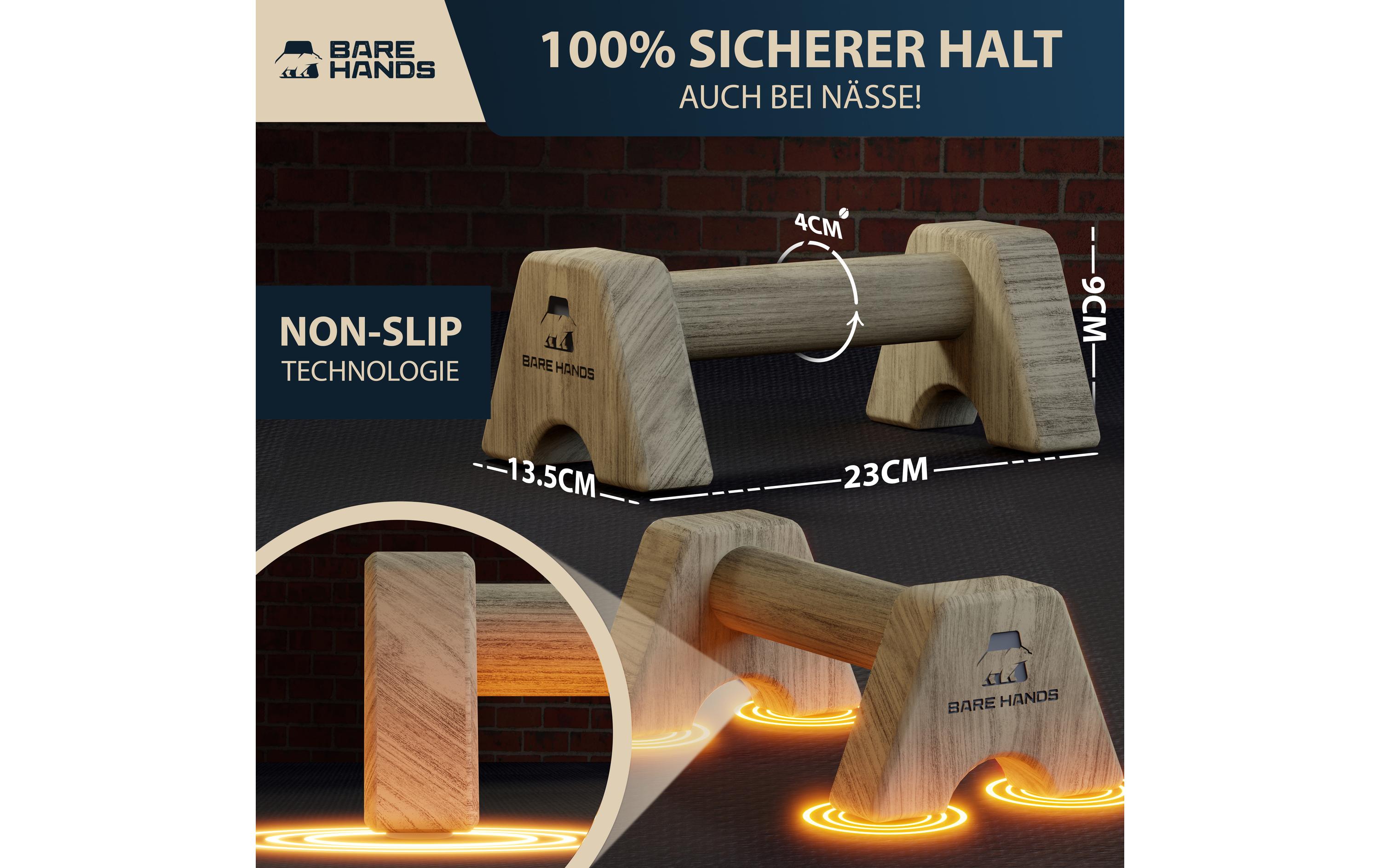 Bare Hands Liegestützgriffe Gr. S