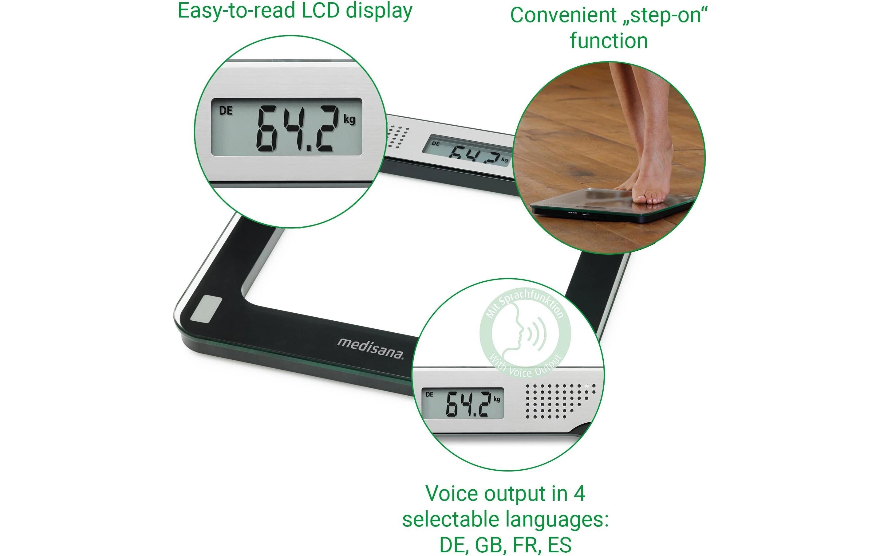 Medisana Personenwaage PS425 Grau; Schwarz