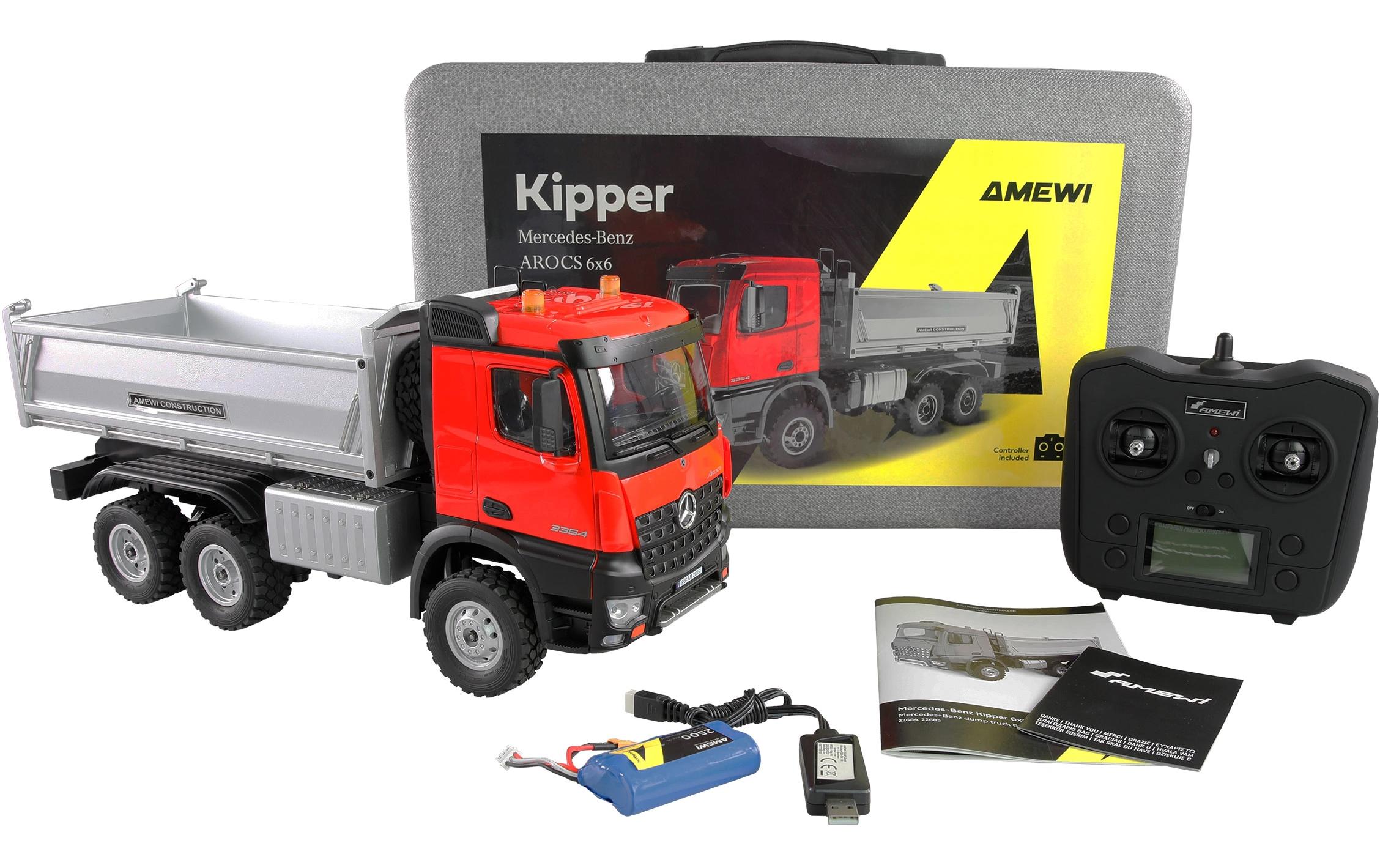 Amewi Lastwagen Mercedes-Benz Arocs Kipper 6 x 6, Rot 1:14 RTR