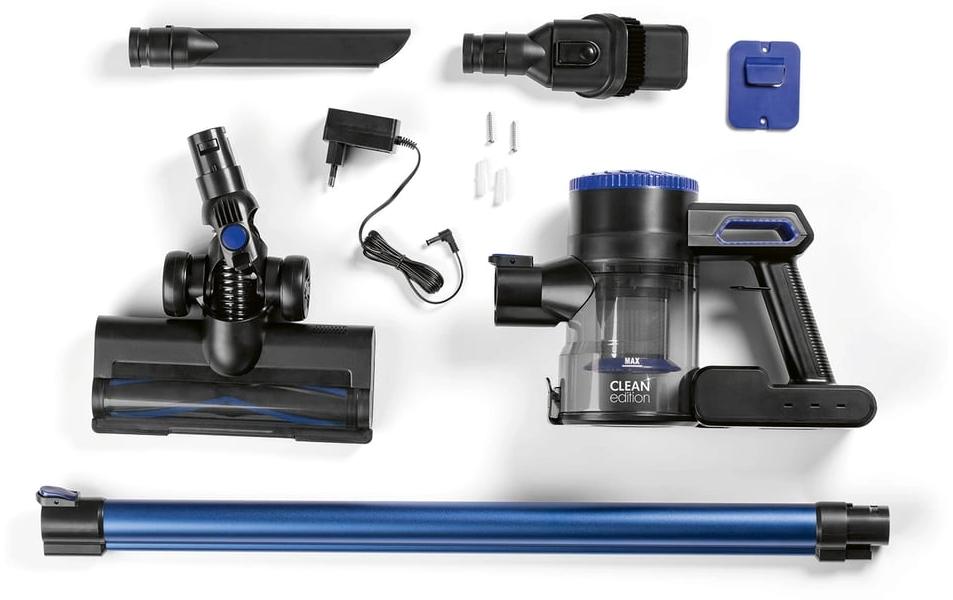 CLEANmaxx Akku-Hand- und Stielsauger mit 2-fach-Filter , Blau