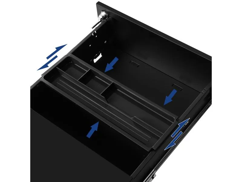Songmics Multifunktionswagen mit drei Schubladen, Schwarz Songmics Multifunktionswagen mit drei Schubladen, Schwarz