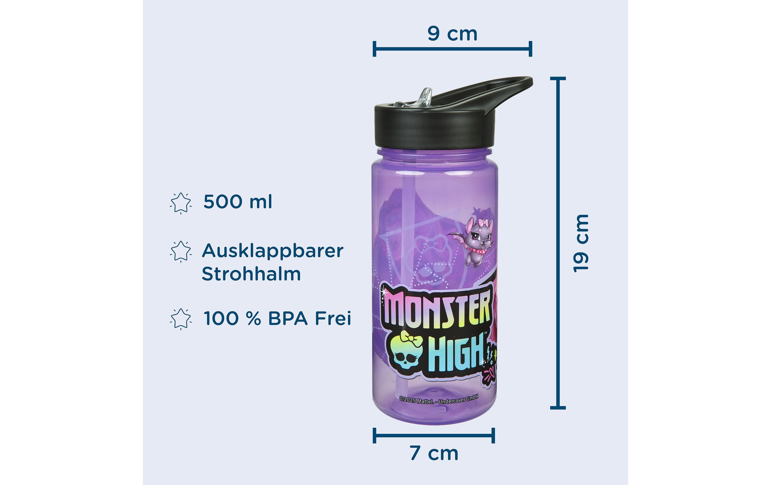 Scooli Trinkflasche Monster High 500 ml, Lila/Schwarz