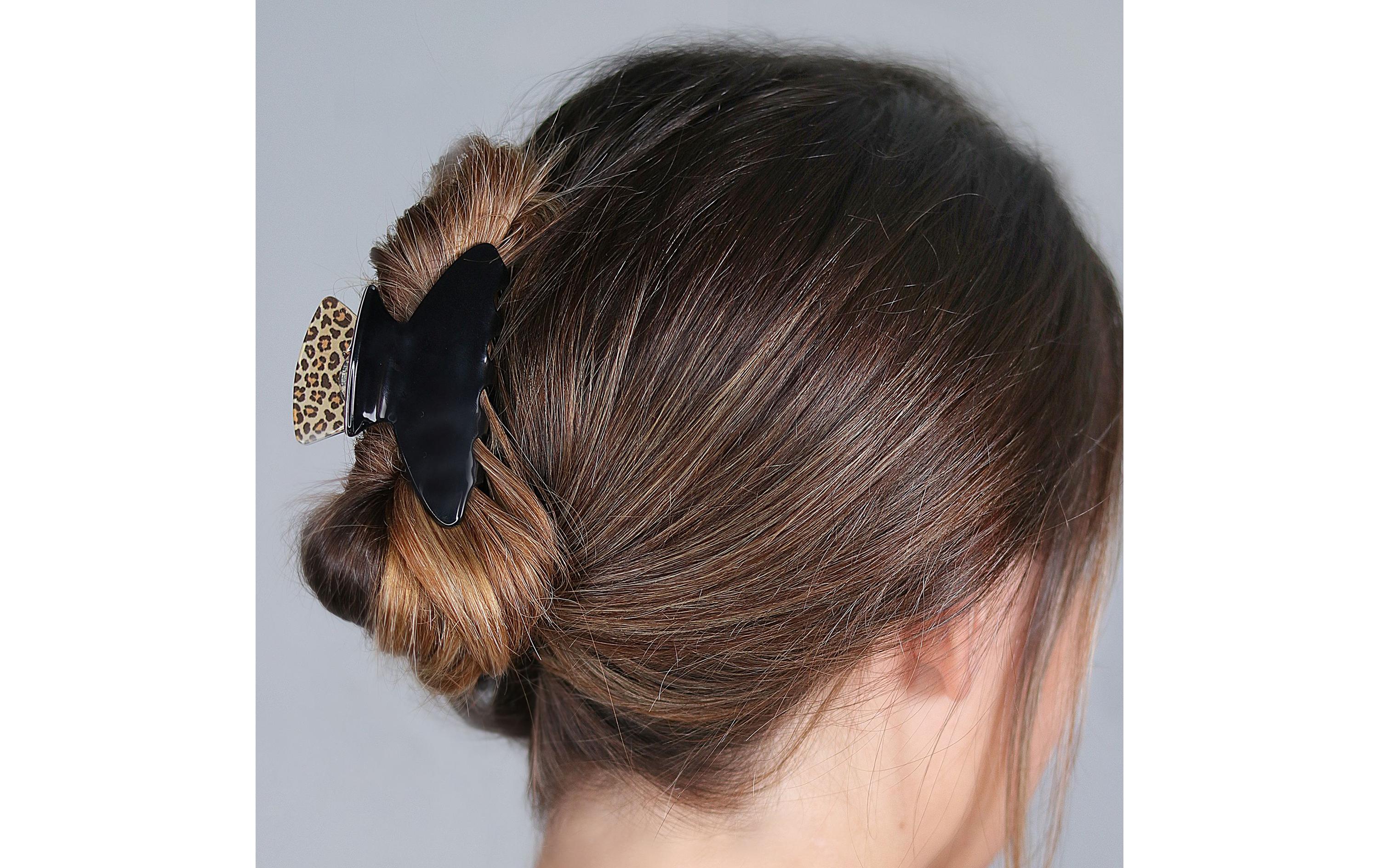 Parsa Beauty Haarklemme mit Leomuster Schwarz 1 Stück