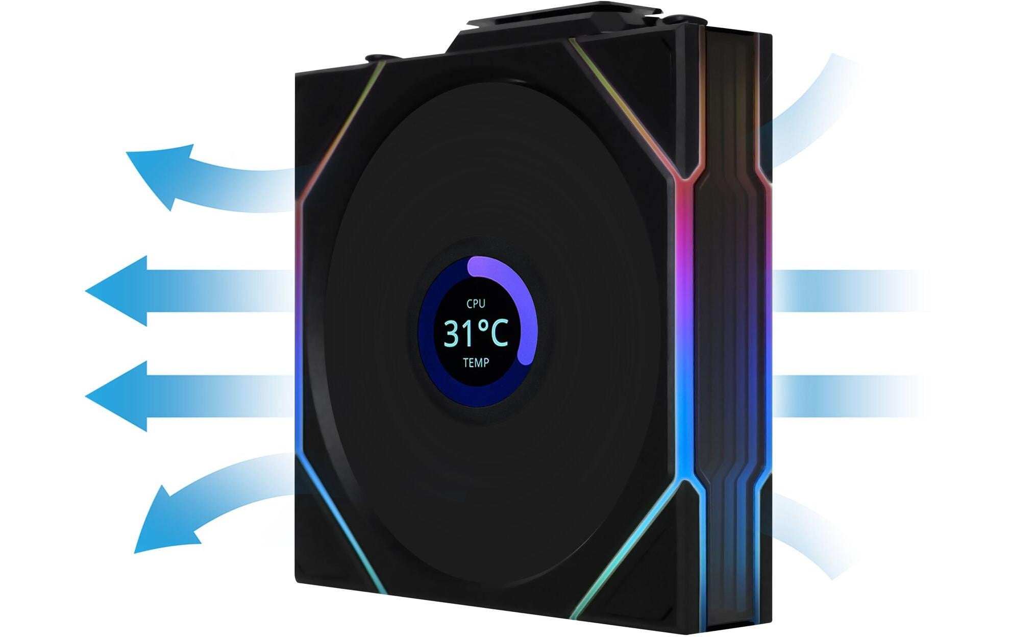 Lian Li PC-Lüfter Uni Fan TL LCD Reverse Blade Schwarz