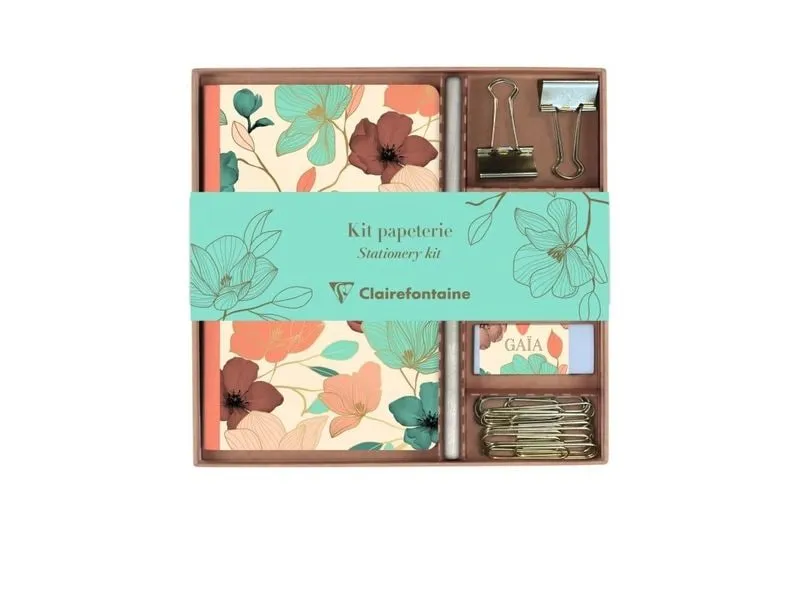 Clairefontaine Schreibset Gaia A5, Liniert, Beige Clairefontaine Schreibset Gaia A5, Liniert, Beige
