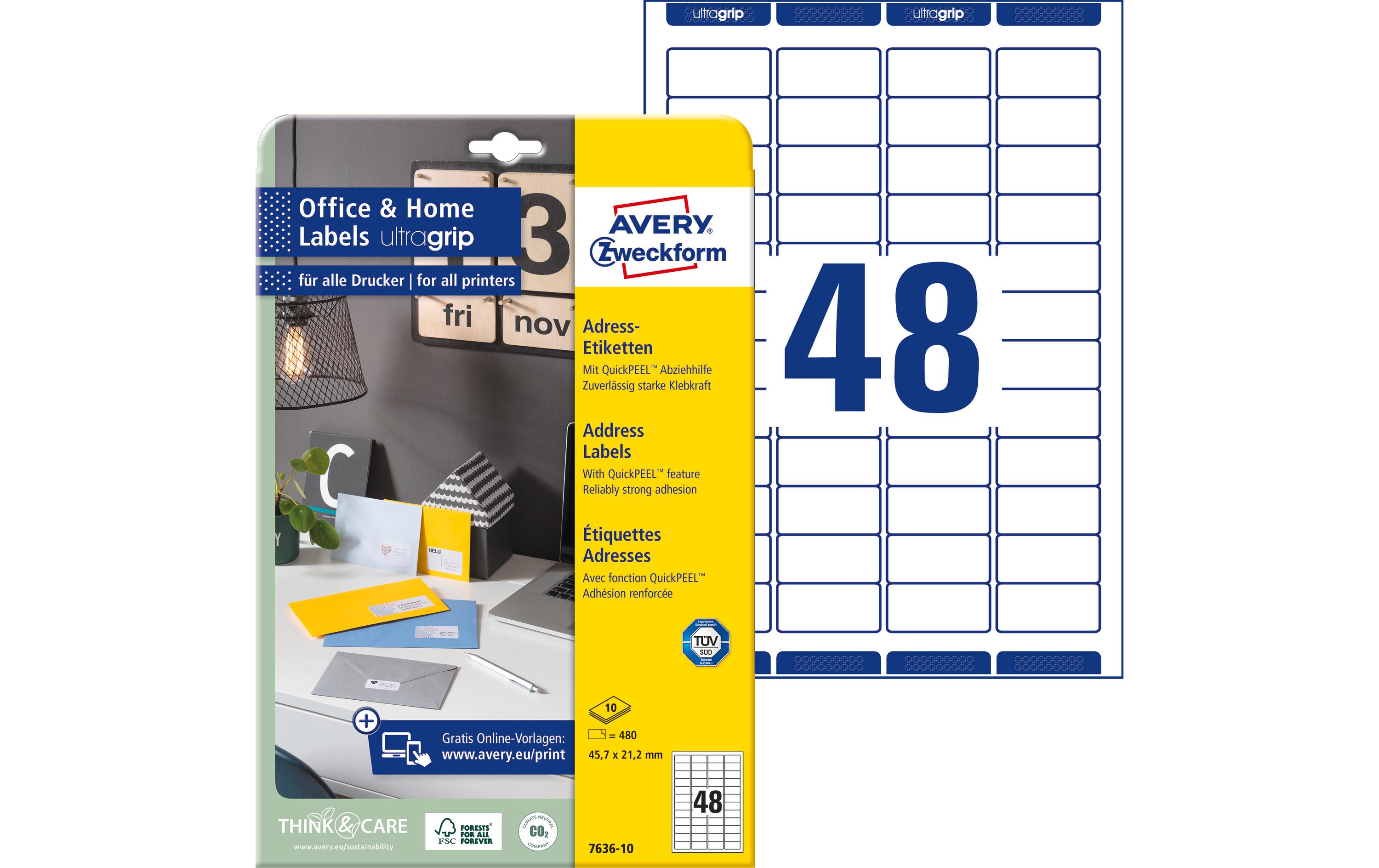 Avery Zweckform Hinweis-Etiketten Set Ø 45.7 x 21.2 mm, 10 Blatt Avery Zweckform Hinweis-Etiketten Set Ø 45.7 x 21.2 mm, 10 Blatt