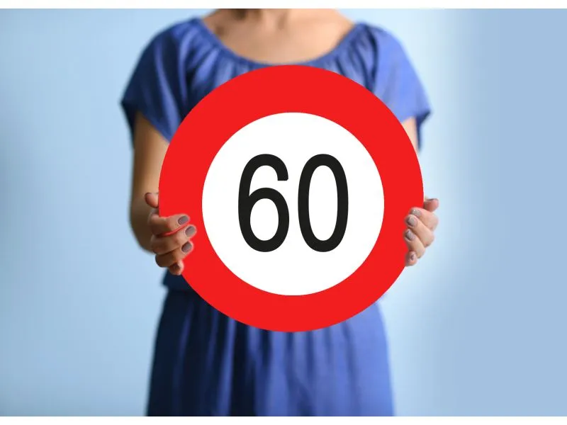 Trendcompany Verkehrsschild zum 60. Geburtstag 45 cm