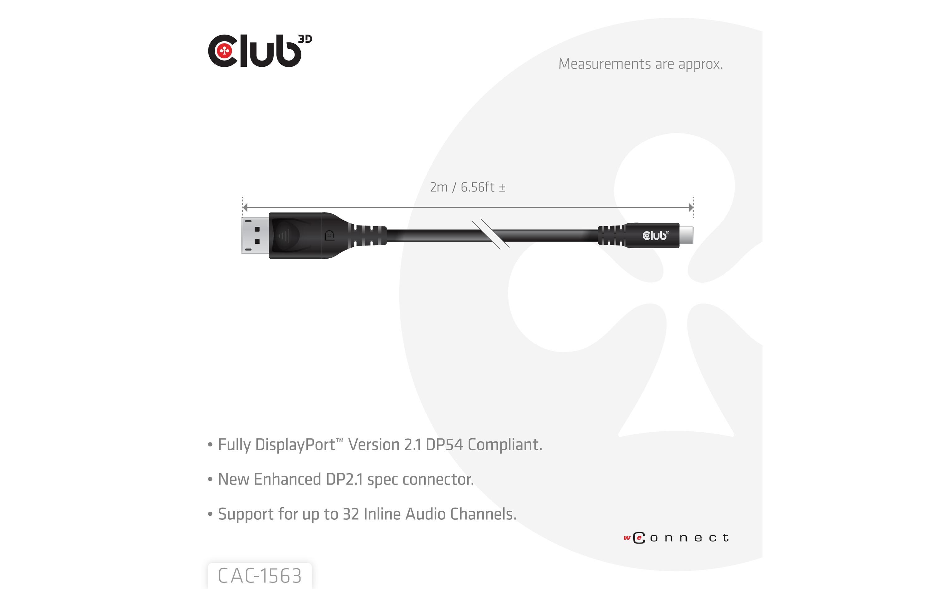 Club 3D CAC-1563 DP54 Bidirektionales Kabel USB Type-C - DisplayPort