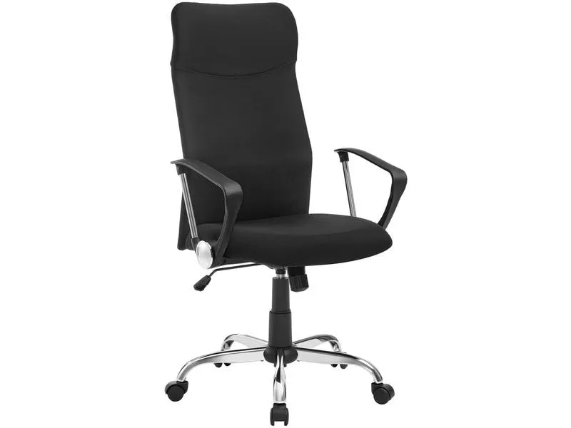 Songmics Bürostuhl mit Polster und Armlehnen, Schwarz
