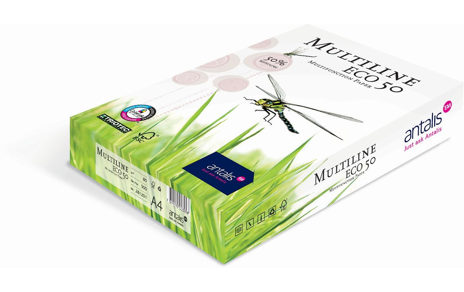 Antalis Kopierpapier Multiline Eco 50 A4, Weiss, 80 g/m²,500 Blatt Antalis Kopierpapier Multiline Eco 50 A4, Weiss, 80 g/m²,500 Blatt