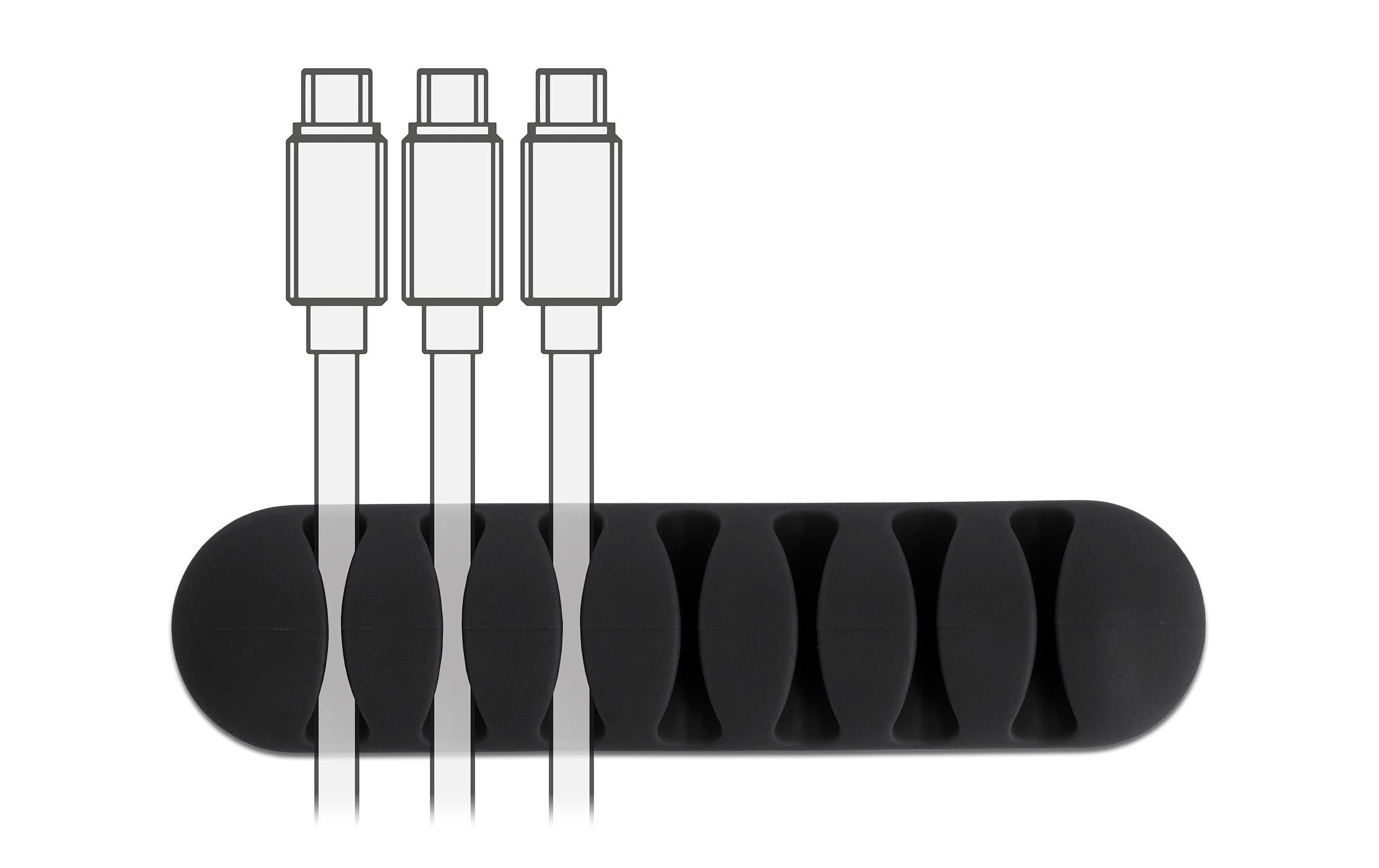 Delock Kabelhalter 82mm, für 7 Kabel, selbstklebend 6 Stück