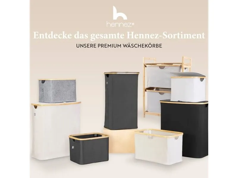 Hennez Regal Bambus mit Ablage und Körben Hennez Regal Bambus mit Ablage und Körben