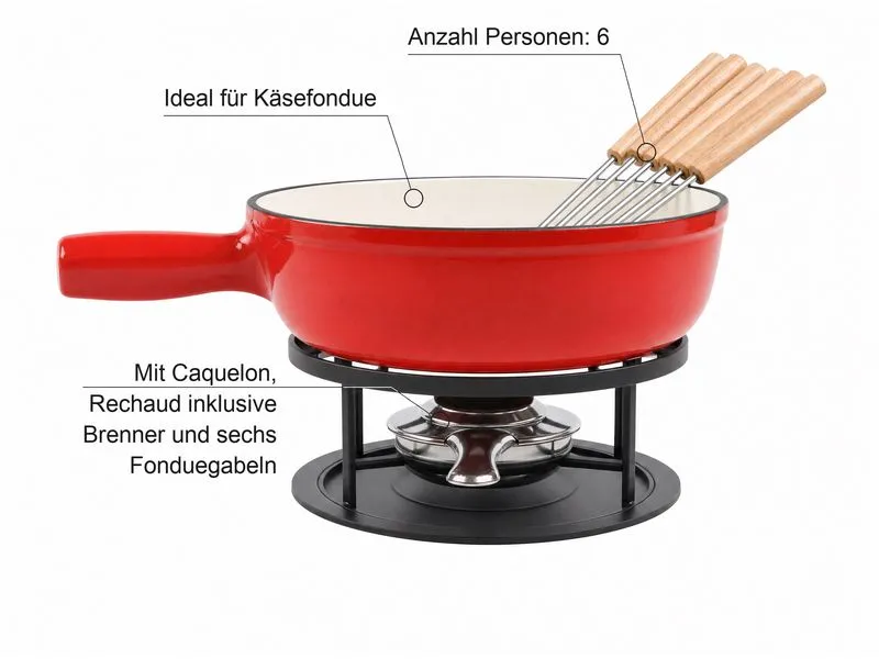 COCON Käsefondue-Set 6 Personen, Rot