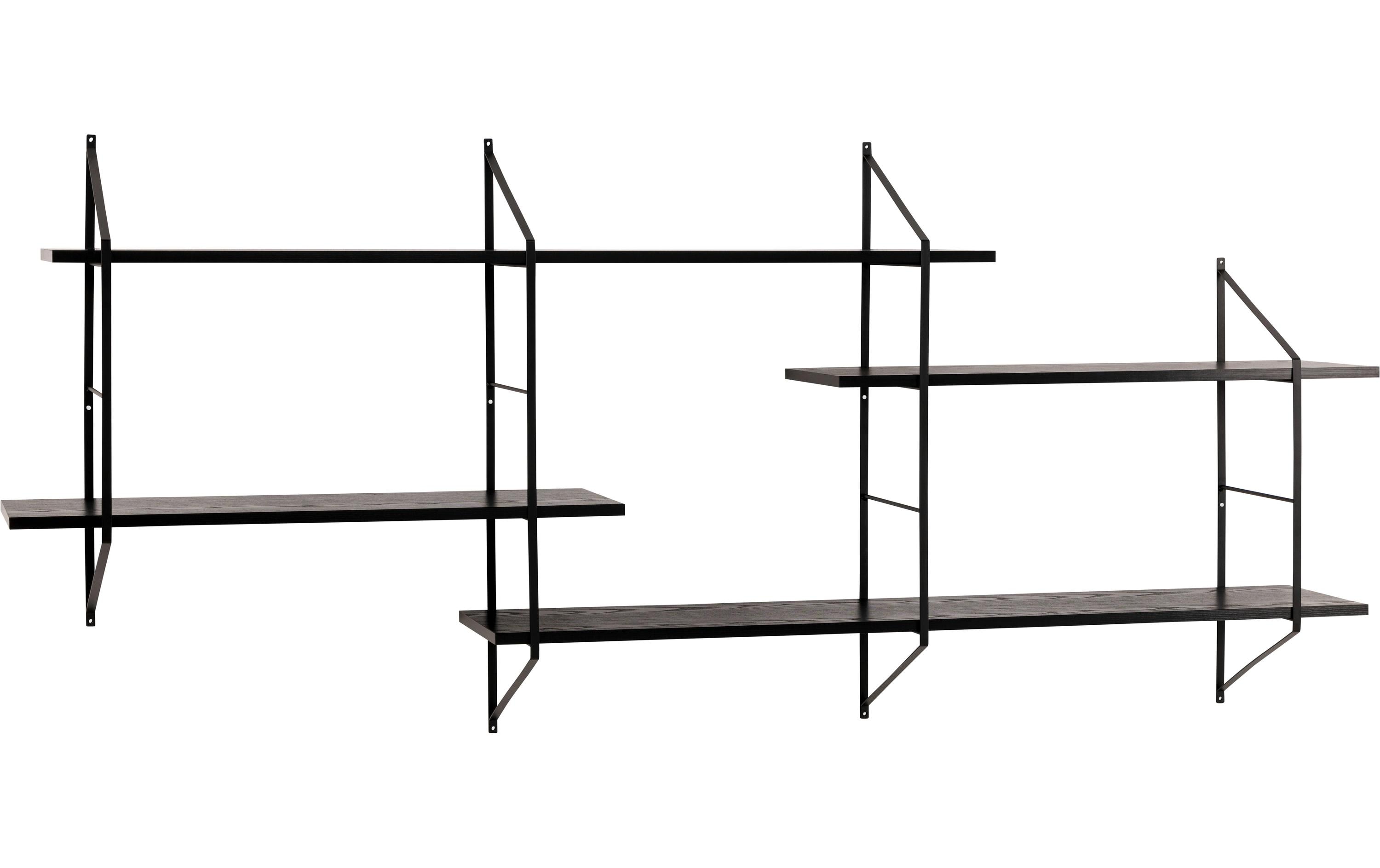 AC Design Wandregal Belfast 191 x 25,5 x 79 cm, Schwarz
