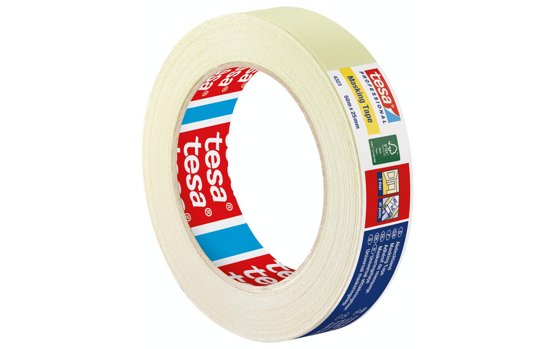 tesa Krappband Basic 50 m x 25 mm, hellbeige