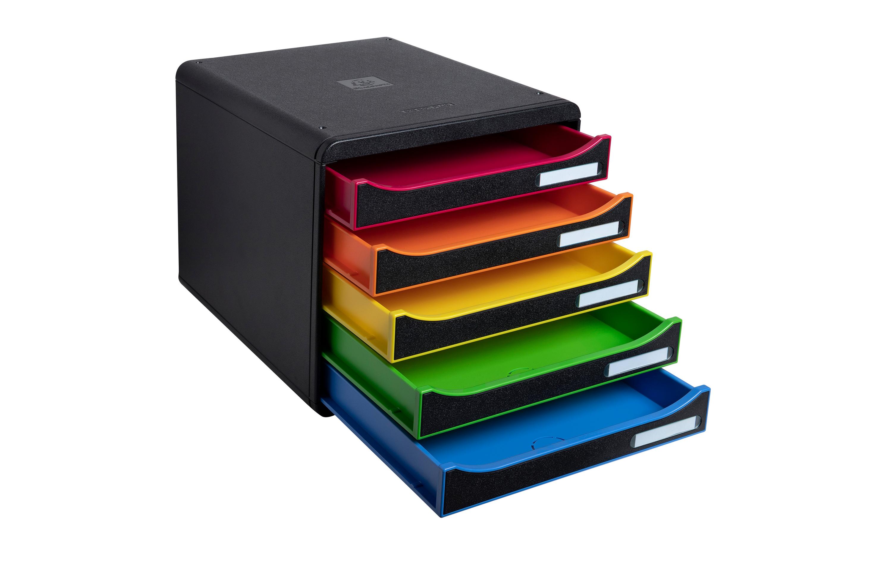 Exacompta Schubladenbox Big Box Plus 5 Schubladen, Schwarz