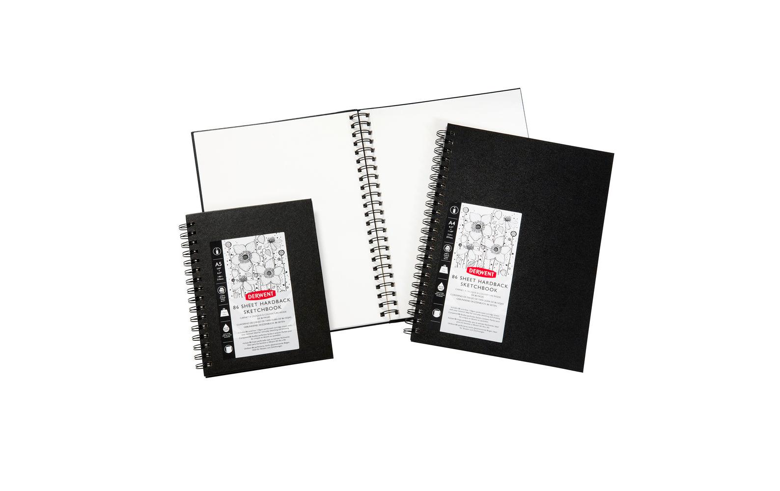 Derwent Hardcover-Skizzenbuch, DIN-A4, Hochformat, 86 Blatt