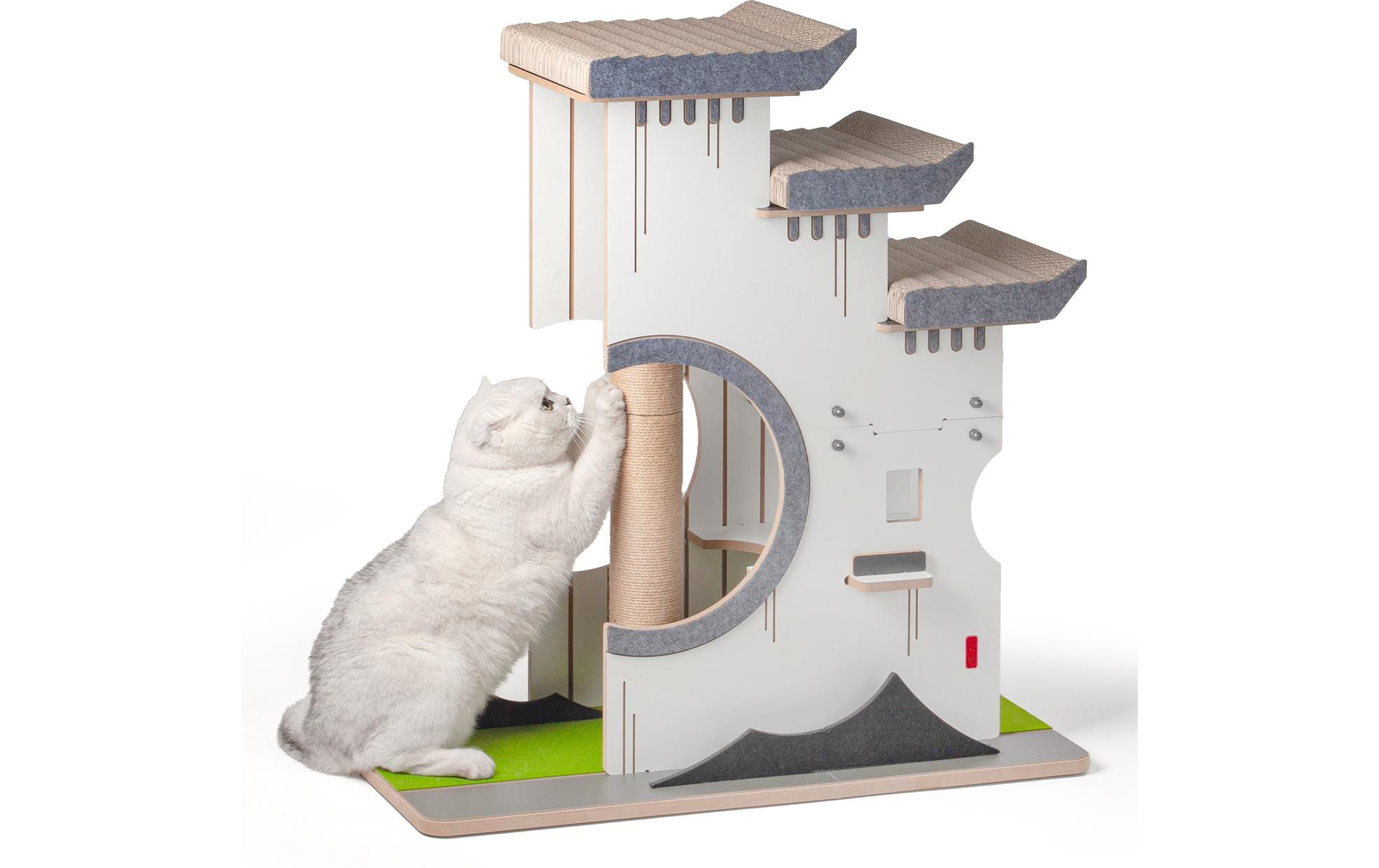 CanadianCat Design-Kratzmöbel Château Tatzberg Grau/Weiss