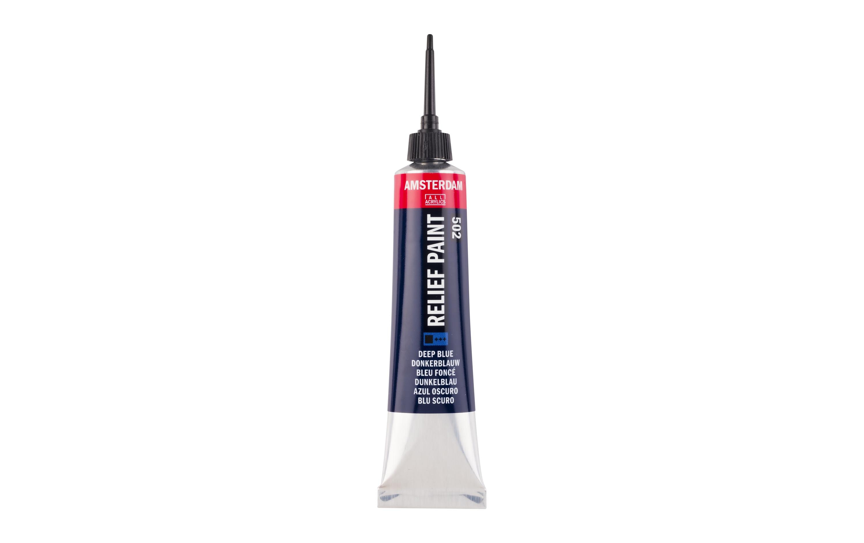 Amsterdam Acrylfarbe Reliefpaint 502 Tiefblau deckend, 20 ml