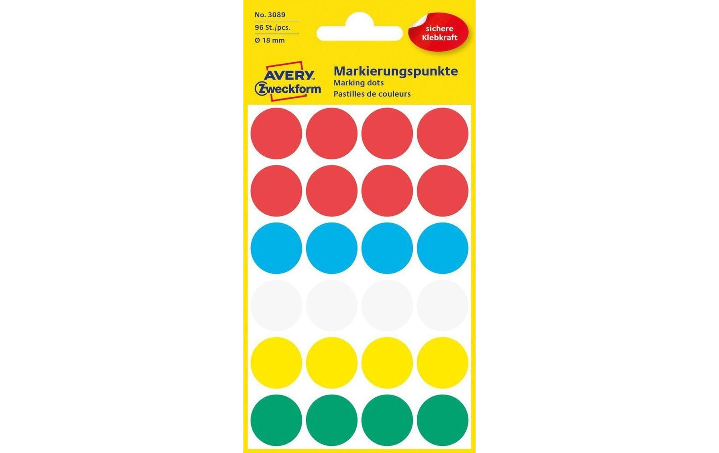 Avery Zweckform Klebepunkte 18 mm Mehrfarbig Avery Zweckform Klebepunkte 18 mm Mehrfarbig