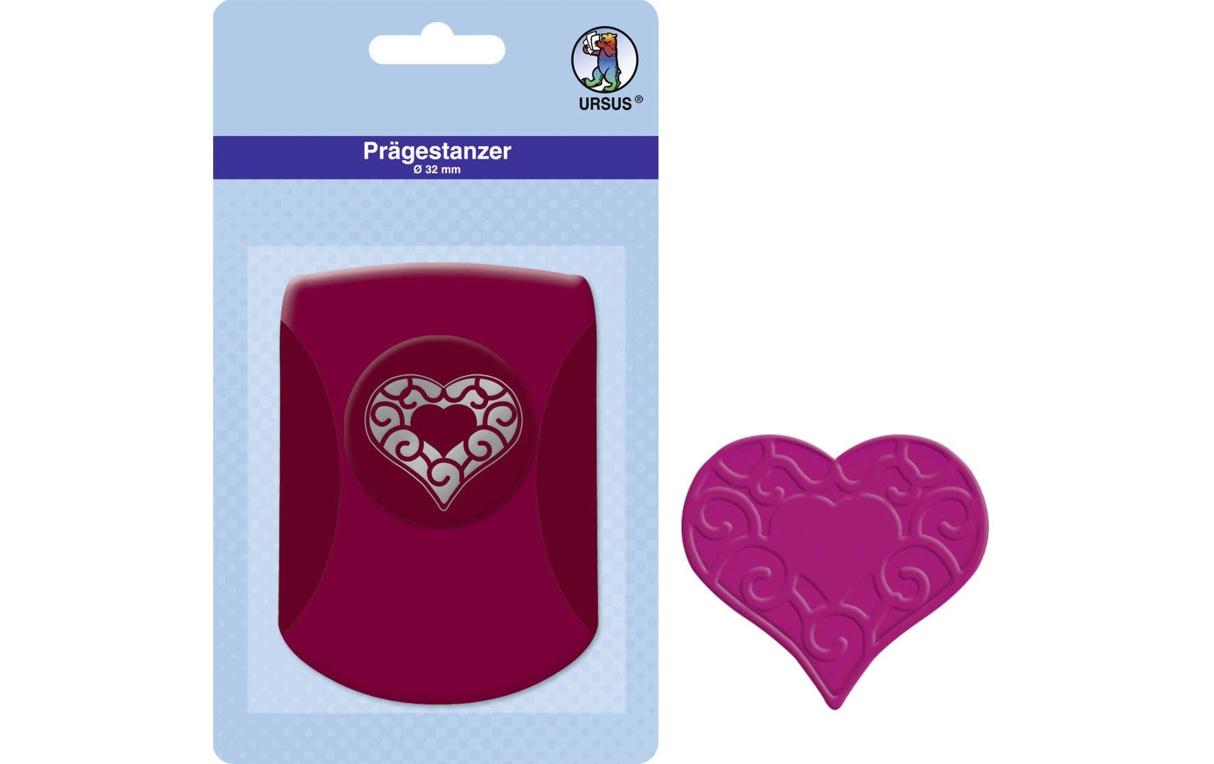 URSUS Prägestanzer Herz/Blume, 3.2 cm