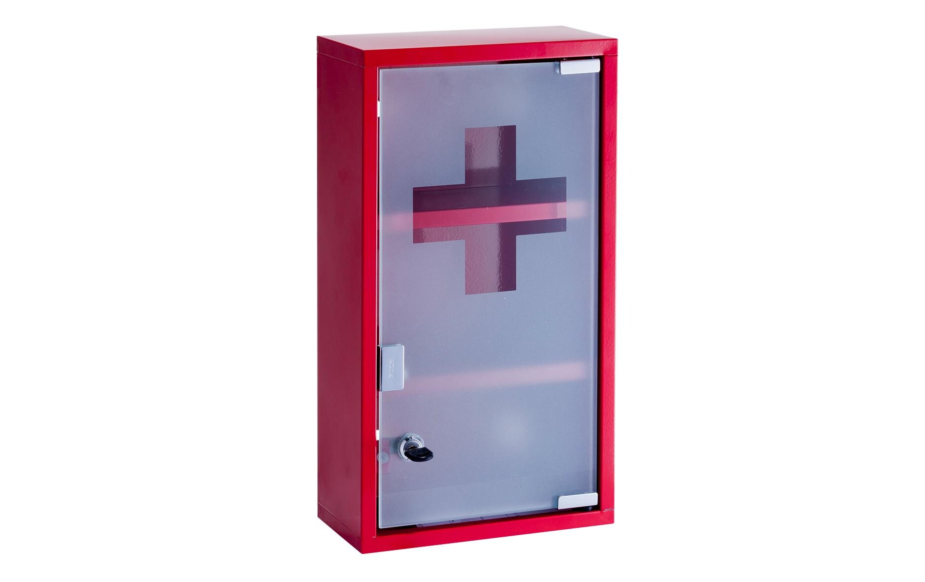 Zeller Present Erste Hilfe Schrank 25 x 12 x 45 cm, Rot Zeller Present Erste Hilfe Schrank 25 x 12 x 45 cm, Rot
