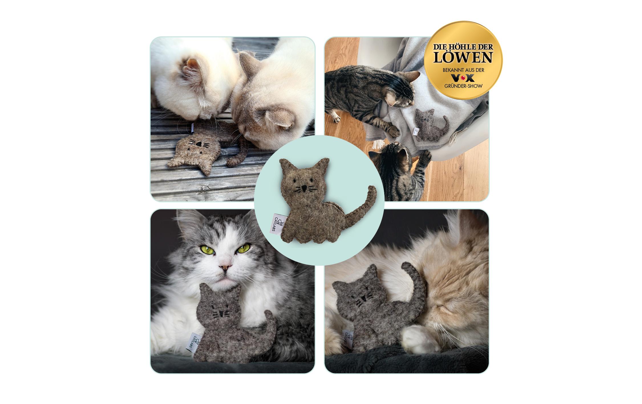 Catlabs Katzen-Spielzeug Kuschelige Katze mit Katzenminze