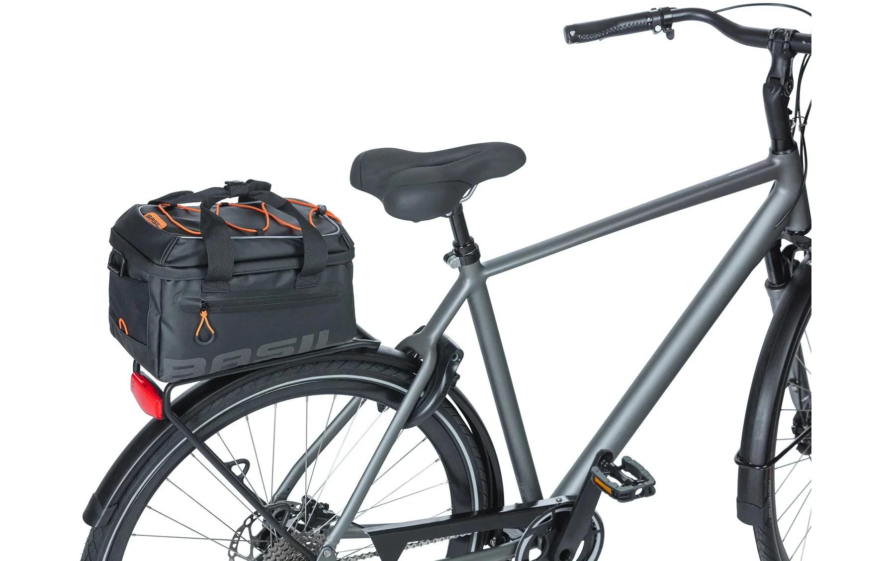 BASIL Gepäckträgertasche Miles Tarpaulin MIK 7 l, Schwarz/Orange