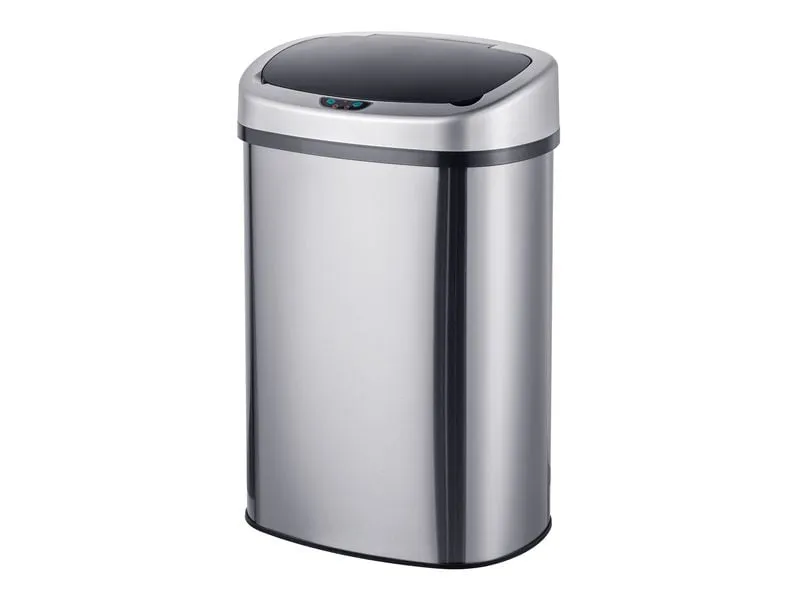 relaxdays Sensorabfalleimer 50 l, Schwarz/Silber relaxdays Sensorabfalleimer 50 l, Schwarz/Silber