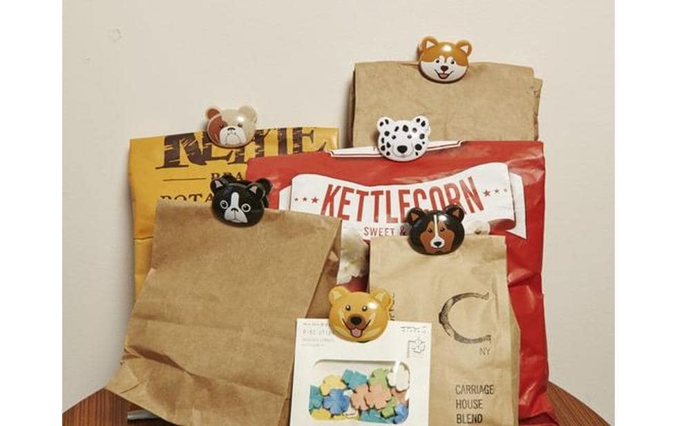 Kikkerland Verschlussclip Hund 6 Stück, Mehrfarbig