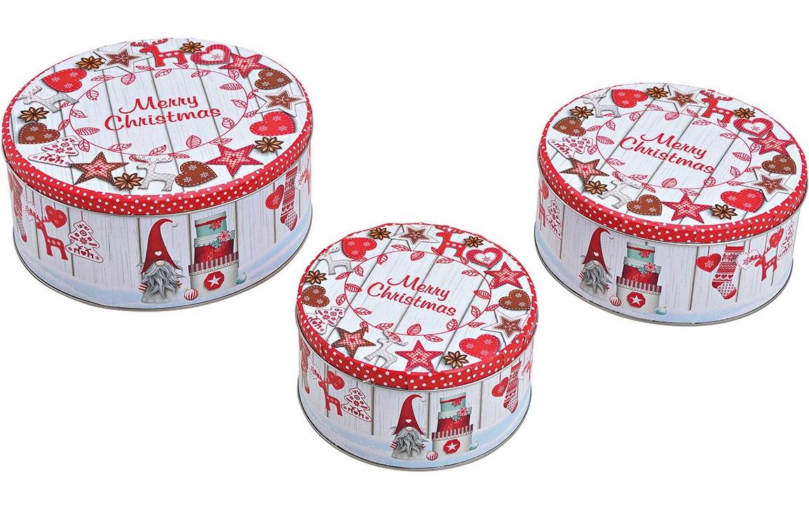 G. Wurm Guetzli-Dose Merry Christmas 3er Set