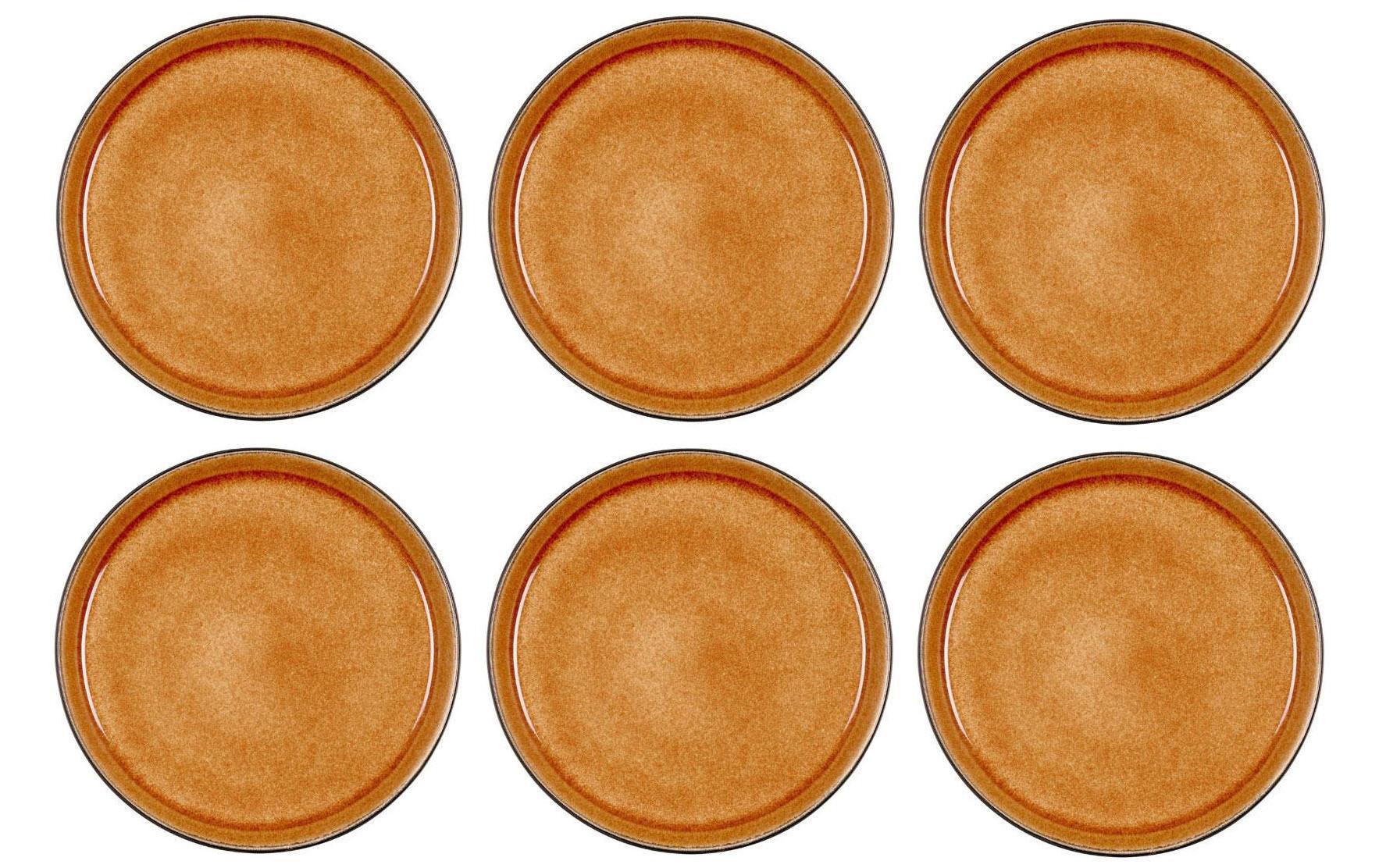 Bitz Frühstücks- & Dessertteller Ø 21 cm, 6 Stück, Schwarz/Amber
