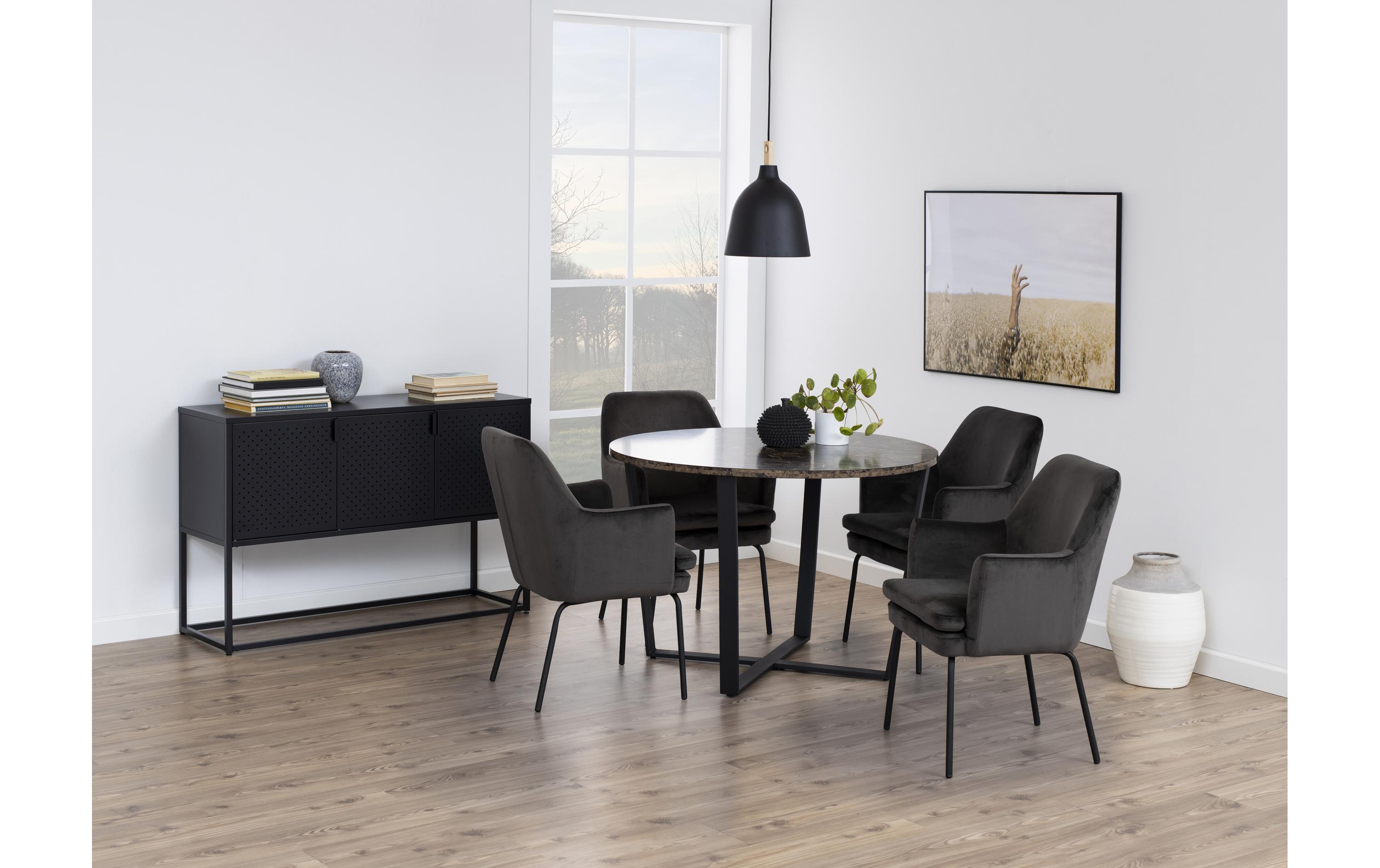 AC Design Kommode Newton 120 x 40 x 80 cm, Schwarz