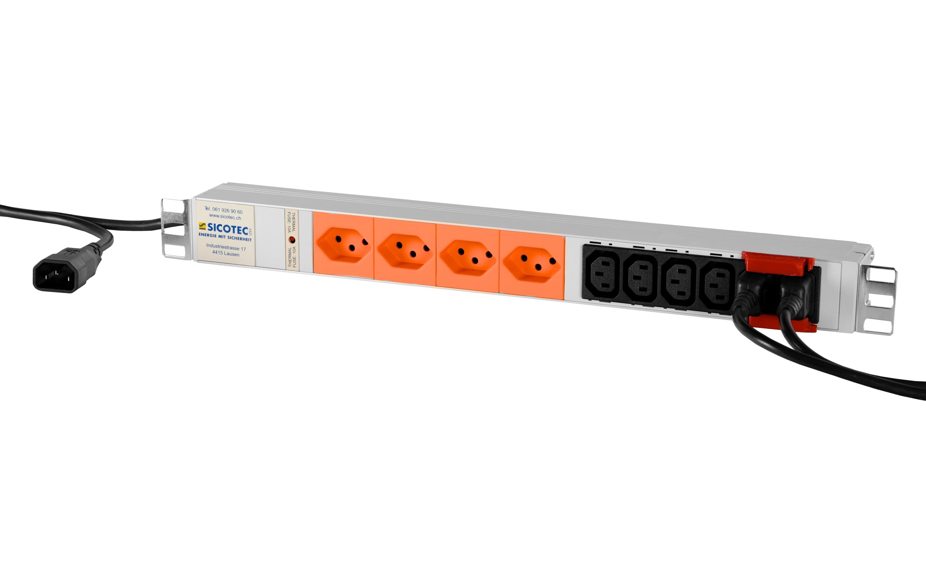 SICOTEC USV 19 PDU 4x T13, 6x C13 SICOTEC USV 19 PDU 4x T13, 6x C13