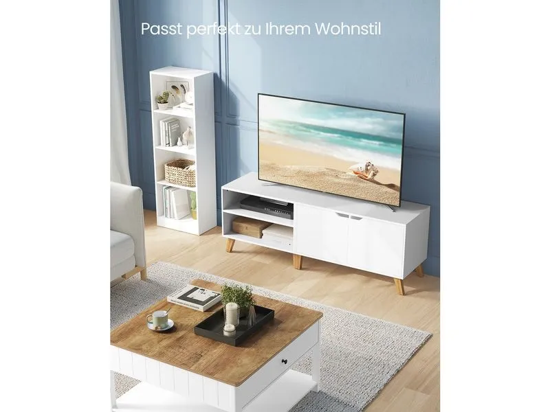VASAGLE TV-Möbel 140 x 40 x 45 cm, Weiss