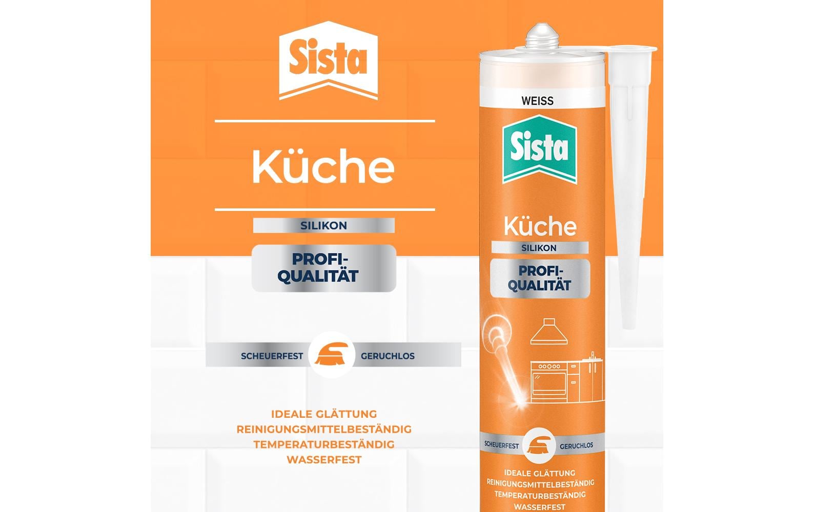 Sista Dichtmasse Küche Silikon Weiss, 280 ml
