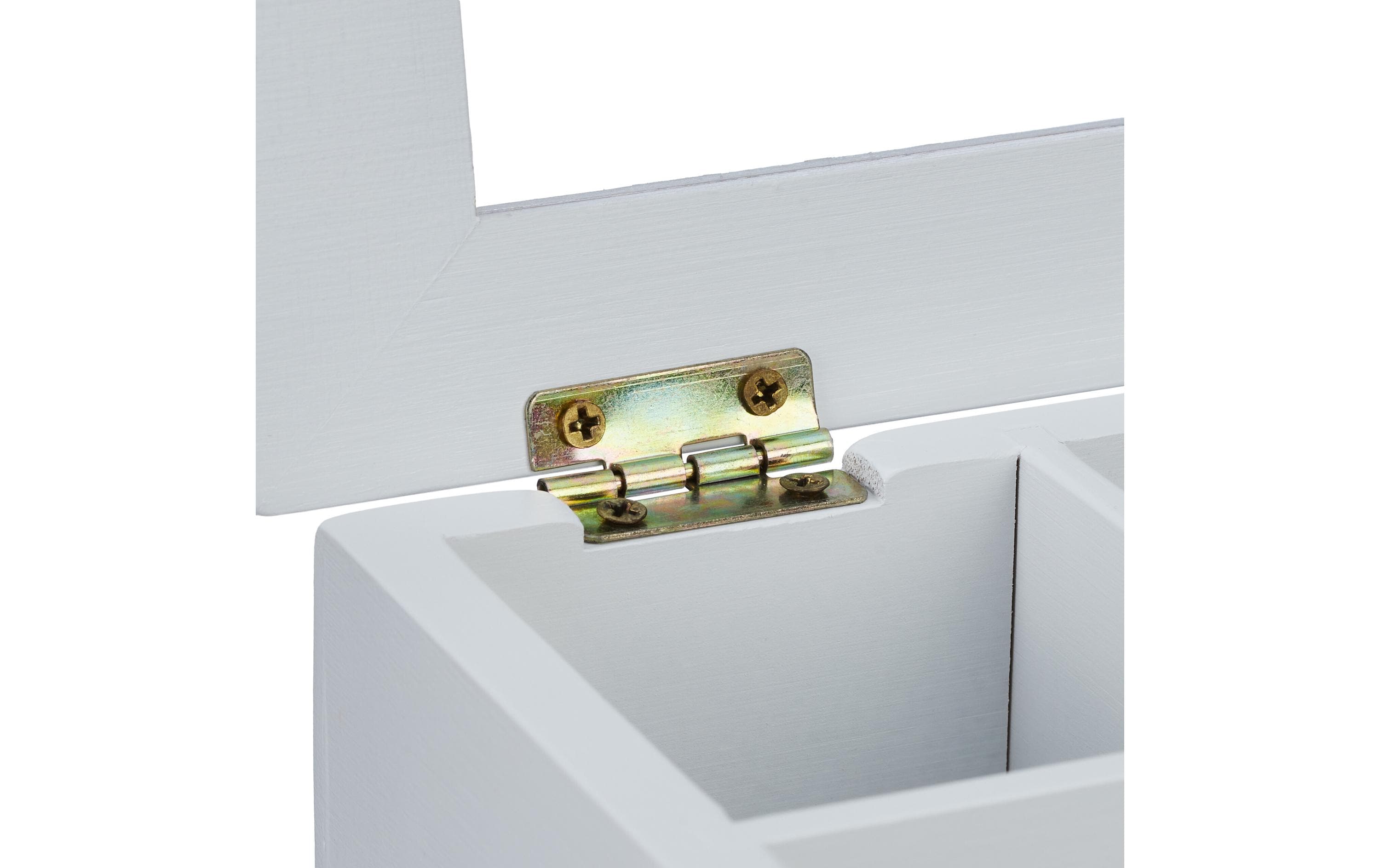 relaxdays Teebeutel-Box 8 Fächer, Transparent/Weiss