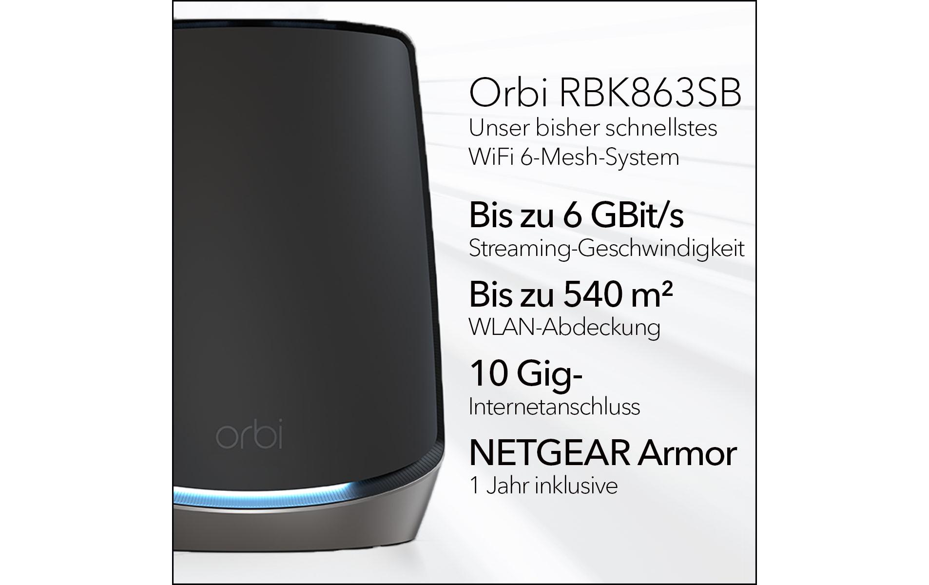 Netgear Orbi Tri-Band WiFi 6 Mesh System RBK863SB-100EUS 3er Set