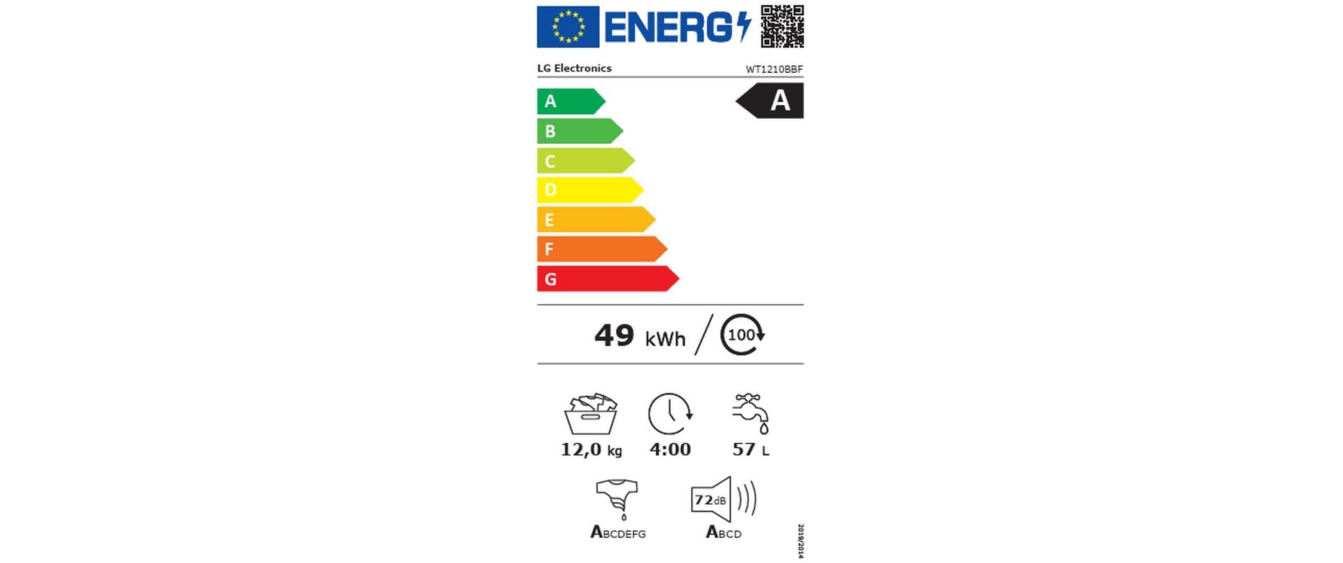 LG Waschtrockner WT1210BBF 12 kg / 10 kg