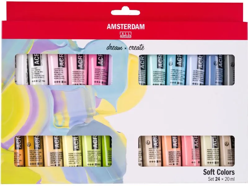 Amsterdam Acrylfarbe Set Soft Colors 24 Tuben à 20 ml Amsterdam Acrylfarbe Set Soft Colors 24 Tuben à 20 ml