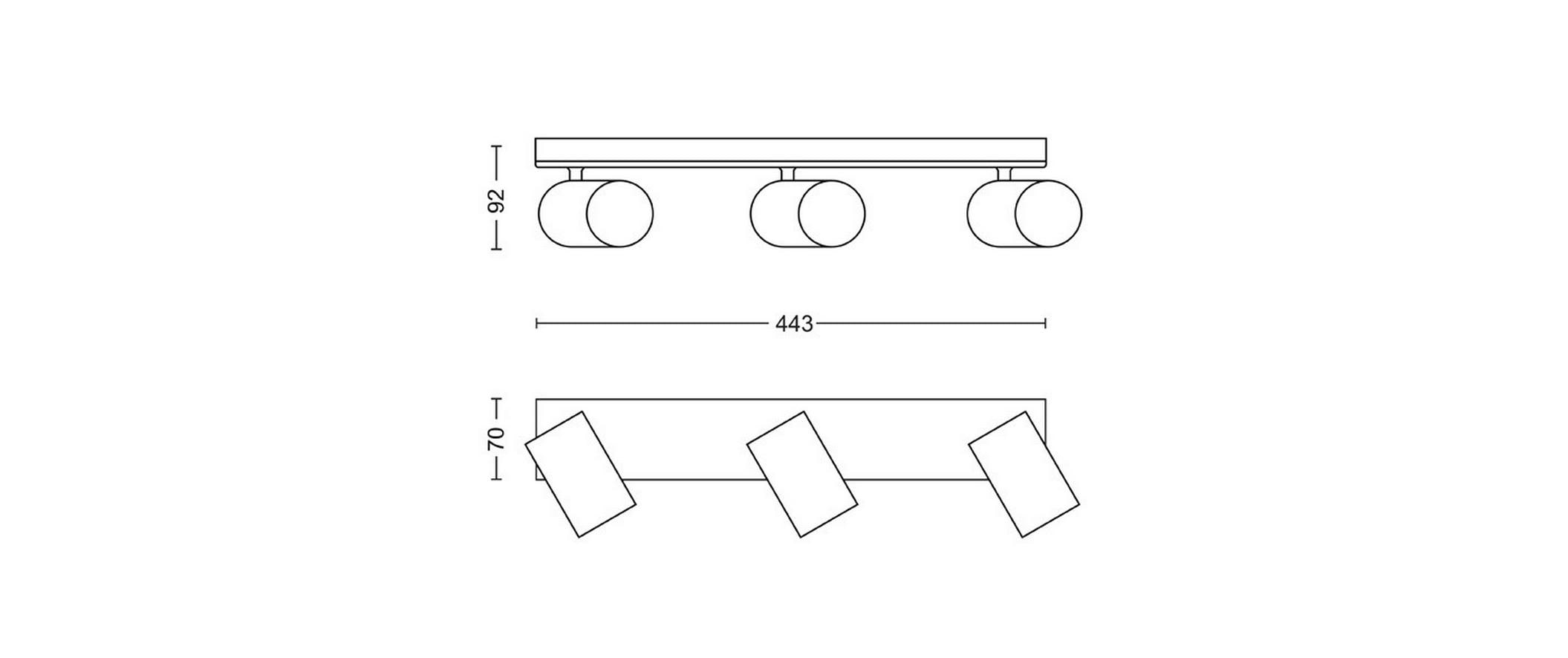 Philips Aufbauspot MyLiving Kosipo, 3 x 5.5W, GU10, Weiss